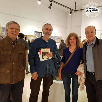 Exposición La Palma, Madrid. Con el director Pedro Labajos, J.A.M.S y Pablo Redondo. 2018