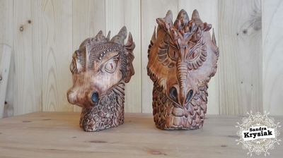 Ismael. Dos esculturas talladas en madera de cerezo. 2015-2017.