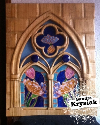 Adelaida, cerezo y esmalte sobre cobre