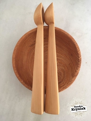 Félix. Cuento en madera de cerrejeira y cucharas en madera de boj. 2018