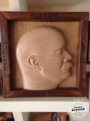 Oscar. Relieve en madera de haya. 2016-2017.
